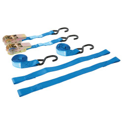 Motorbike Tie-down Set 25mm With Hooks - 2 Pieces Incl. Securing Loops