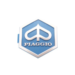 Emblem / Badge Piaggio 3D Hexagonal 32x37mm To Plug, Blue / Silver