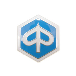 Emblem / Badge Piaggio Hexagonal 42x48mm To Plug For Piaggio Beverly, Carnaby, X7, X8, X10
