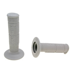 Handlebar Rubber Grip Set Domino 1150 Off-road Half Waffle Grey