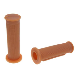 Handlebar Rubber Grip Set Domino 1058 On-road Daytona Brown Color