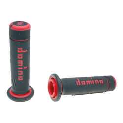 Handlebar Grip Set Domino A180 ATV Thumb Throttle 22/22mm Black-red