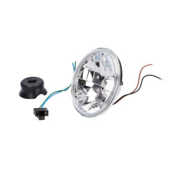 Headlight Round Transparent 12V H4 / HS1 Halogen W/ Parking Light For Simson S50, S51, S70