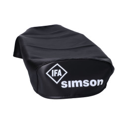 Seat Cover Black W/ Logo For Simson S50, S51, Schwalbe KR51/1, KR51/2, Sperber SR4-3, Habicht SR4-4