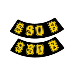 Logo Foil / Sticker S50 B Black-yellow 2 Pieces For Simson S50