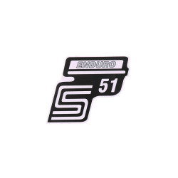 Logo Foil / Sticker S51 Enduro Silver For Simson S51