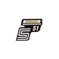 Logo Foil / Sticker S51 Enduro Yellow For Simson S51
