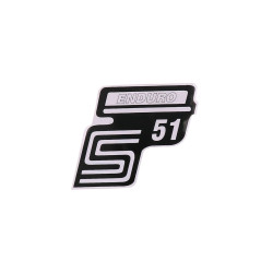 Logo Foil / Sticker S51 Enduro White For Simson S51