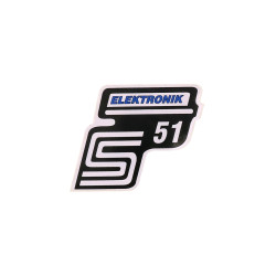 Logo Foil / Sticker S51 Elektronik Blue For Simson S51
