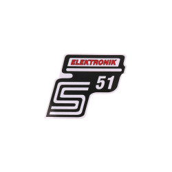 Logo Foil / Sticker S51 Elektronik Red For Simson S51