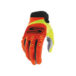 MX Gloves S-Line Homologated, Orange / Fluo Yellow - Size L