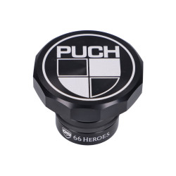 Gas Cap 66Heroes Aluminum Black W/ Puch Logo For Puch Maxi S, N