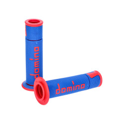 Handlebar Grip Set Domino A450 On-road Racing Blue / Red With Open Ends