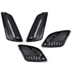Indicator Set Front + Rear -MOTO NOSTRA (2019-) Dynamic LED Sequential Light, Front With Day Time Running Light And Rear With Position Light (E-mark)- Vespa GTS 125-300 HPE (2019-) - Smoked