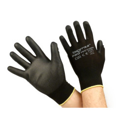 Work Gloves - Mechanics Gloves - Protective Gloves -BGM PRO-tection- Seamless Knitted Gloves, 100% Nylon With Polyurethan Coating - Size XL (10)