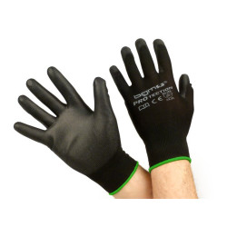 Work Gloves - Mechanics Gloves - Protective Gloves -BGM PRO-tection- Seamless Knitted Gloves, 100% Nylon With Polyurethan Coating - Size M (8)