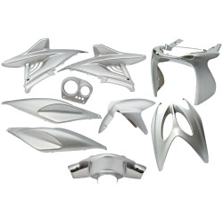 Fairing Kit EDGE 9-piece Grey Metallic For Yamaha Aerox, MBK Nitro