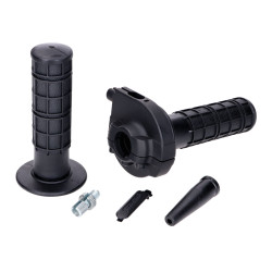 Throttle Grip Set Domino Short Stroke 2.3 ° Black Aluminum For 22mm Handlebar - Universal