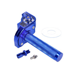 Short-stroke Throttle Grip Blue CNC For 22mm Handlebars For Moped, Moped