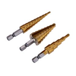 Step Drill HSS Titanium-coated 3-20mm 3-part