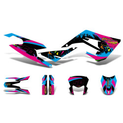 Decal Set Black-pink-blue Matt For Gilera RCR 50 2018