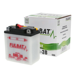Battery Fulbat 6V 6N6-3B DRY Incl. Acid Pack