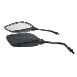 Mirror Set Rhombical Black M8 Thread, Right Side Mirror With Right-hand Thread