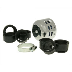 Air Filter Power Aluminum Cap / Shield 28-44mm Carb Connection Chrome