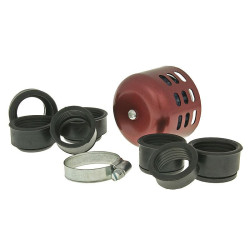 Air Filter Power Aluminum Cap / Shield 28-47mm Carb Connection Red
