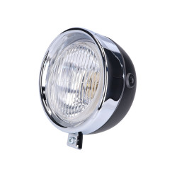 Headlight Assy Round Black Classic Universal For Puch, Kreidler, Zündapp And Many More