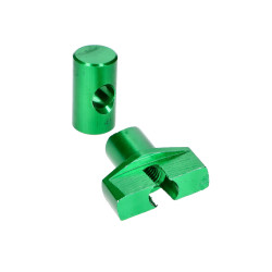 Brake Cable Adjuster Set M6 Aluminum Green - Universal