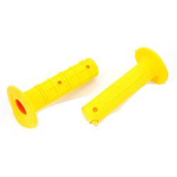 Grips Throttle/Fixed Grip Gel Grip Yellow For Moped Enduro