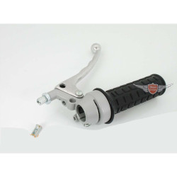 Throttle Grip Fitting Gray With Black Rubber Grip And Brake Lever For Zündapp, Kreidler