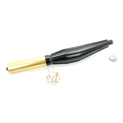 Exhaust Black/gold 32mm 670mm For Zündapp CS, KS, GTS, ZR, ZD, ZL, C, Kreidler Florett LF, LH, RMC, Flory, Hercules Prima, MK, K 50, Ultra, Puch Maxi, Monza