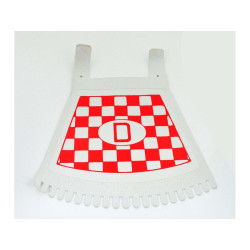 Splash Guard White Wide 200mm High Approx. 190mm Mounting Distance 110mm Color Red Checked For Bicycle, Moped, Moped, Mokick