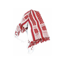Moped Cult Palestinian Scarf White Red PLO Cotton Scarf Mouth Pali Face