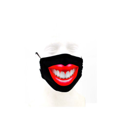 Smiley Protective Mask Mouthguard Microfiber Washable For Moped Garage