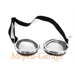 Chopper Moped Scooter Motorcycle Goggles Old Classic Chrome