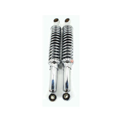 Shock Absorbers Chrome 365mm Hydraulic 5-way Adjustable 10mm/12mm Bushes For Zündapp, Hercules, Kreidler, Puch, Moped, Moped, Mokick