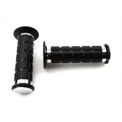 Handlebar Grip Rubber Set Black With Chrome Cap For Simson S50 51 70 53 83 SR50 80