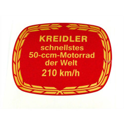 Tank Sticker 210 Km/h Record For Kreidler Florett Flory