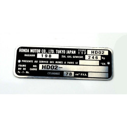 Nameplate For Honda MT 80 Type HD02