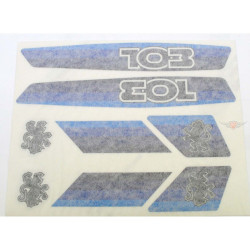 Set Of 8 Blue Stickers For Peugeot 103 Moped