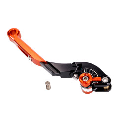 Clutch Lever / Rear Brake Lever Puig 2.0 Adjustable, Extendable Folding  - Orange Black