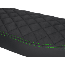 Seat Cover Schmitt Diamond Quilted, Black / Green For Simson S50, S51, S70