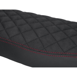 Seat Cover Schmitt Diamond Quilted, Black / Red For Simson S50, S51, S70