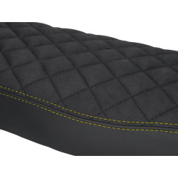 Seat Cover Schmitt Diamond Quilted, Black / Yellow For Simson S50, S51, S70