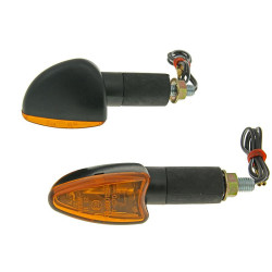 Indicator Light Set M8 Thread Black Edge Orange, Long Version