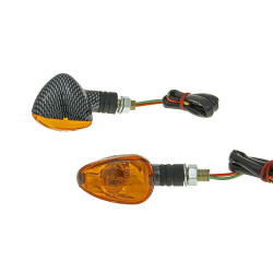 Indicator Light Set M10 Thread Carbon Look Doozy Orange, Short Version