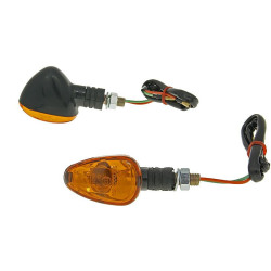 Indicator Light Set M10 Thread Black Doozy Orange, Short Version